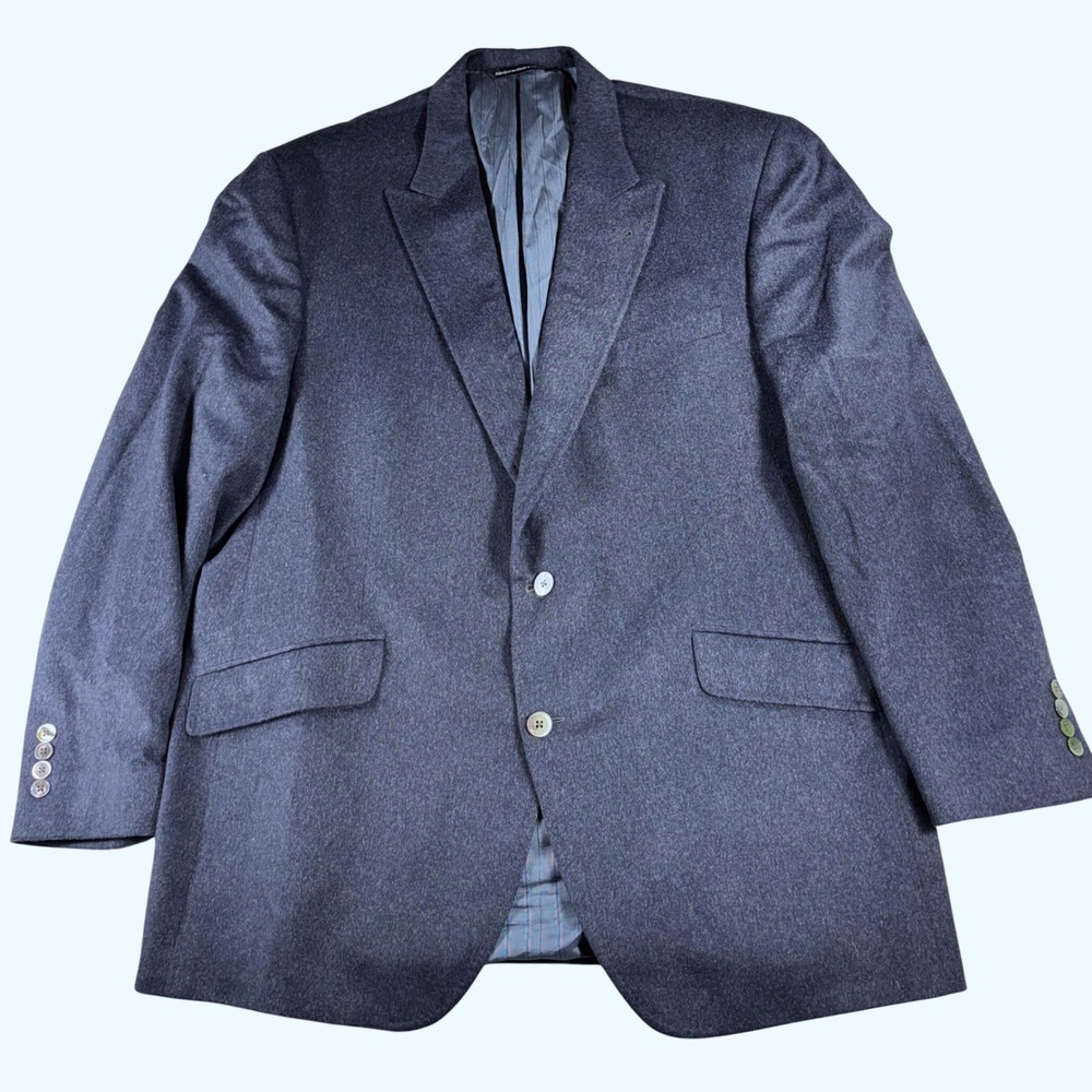 Coppley Black Label Biella Blue 100% Cashmere Blazer Sport Coat Jacket Mens‎ 45A